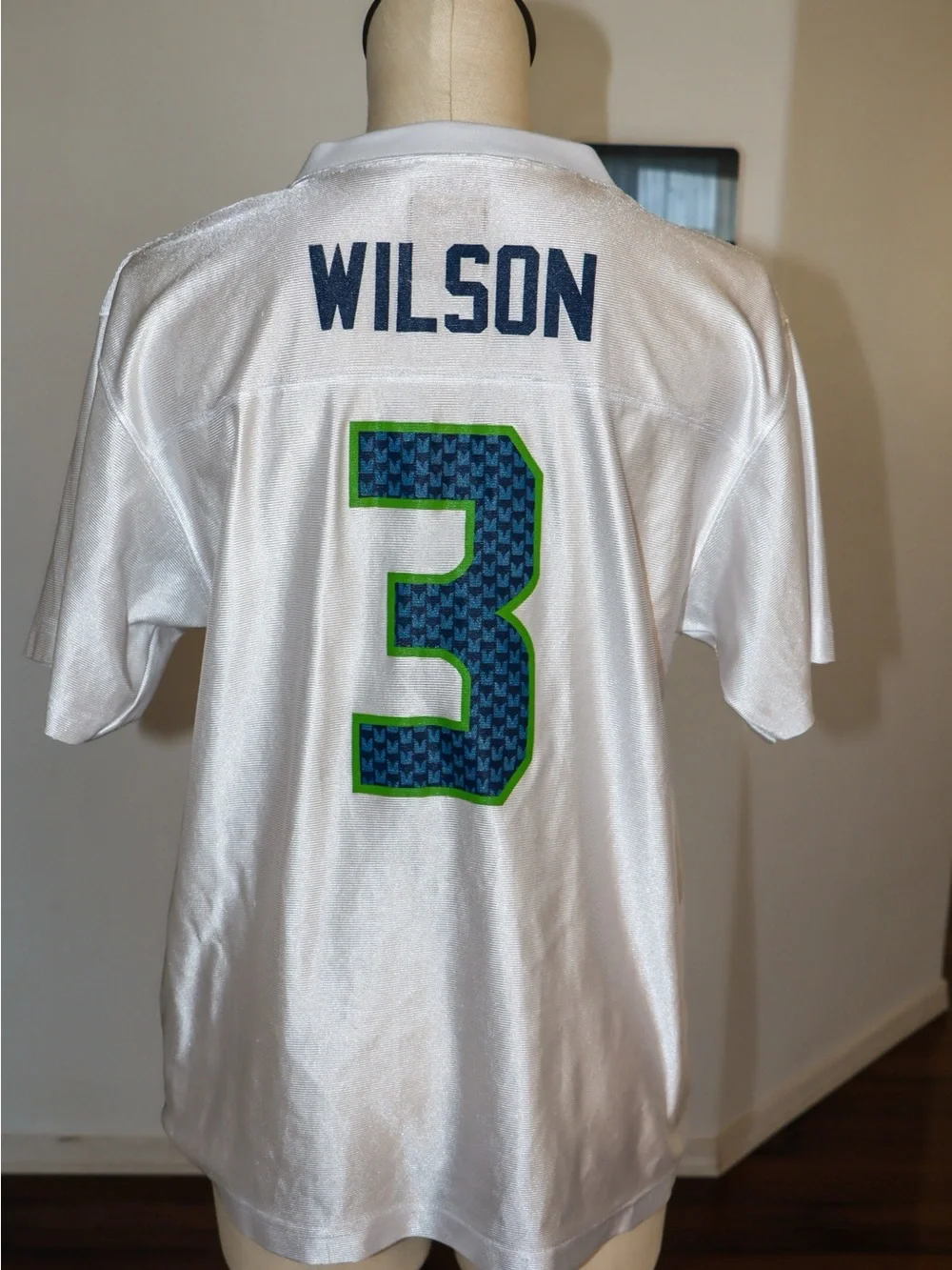 Youth White #3 Football Jersey